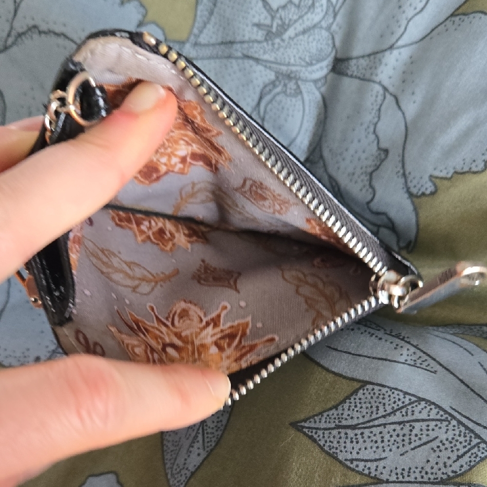 Hobo Black Leather Card Holder with Chain - Picture 3 of 5